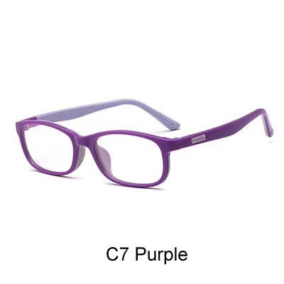 C7 Purple Ralferty детские очки в оправе гибкие TR90 силиконовые детские очки по рецепту диоптрий оптические очки оправа O802 - Цвет оправы: C7 Purple