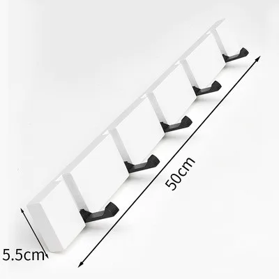 white 5hooks Бамбуковая настенная вешалка, складной крючок за дверью, сверхпрочные Крючки для пальто и шляп, декоративные крючки для хранения дома - Цвет: white 5hooks