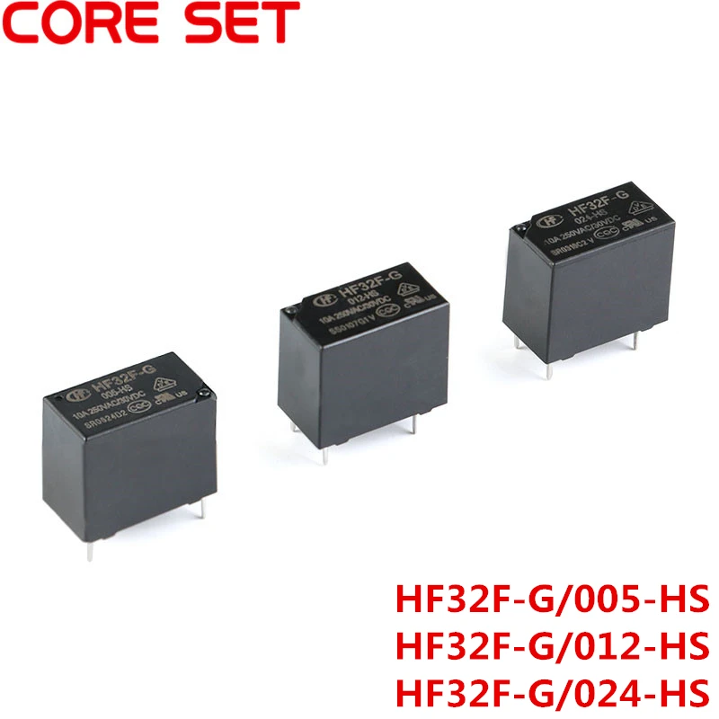 

5PCS/lot 5V 12V 24V Power Relays HF32F-G JZC-32F-005-HS JZC-32F-012-HS JZC-32F-024-HS 10A 250VAC 4PIN