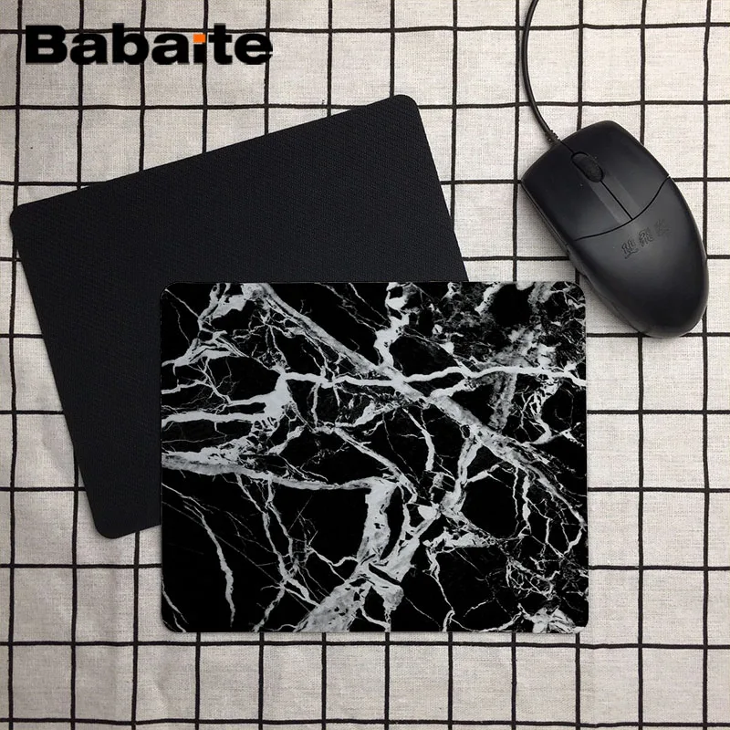 Коврик для мыши Babaite черный мраморный Забавный коврик 180X220X2MM 250X290X2MM Rectangel игровой