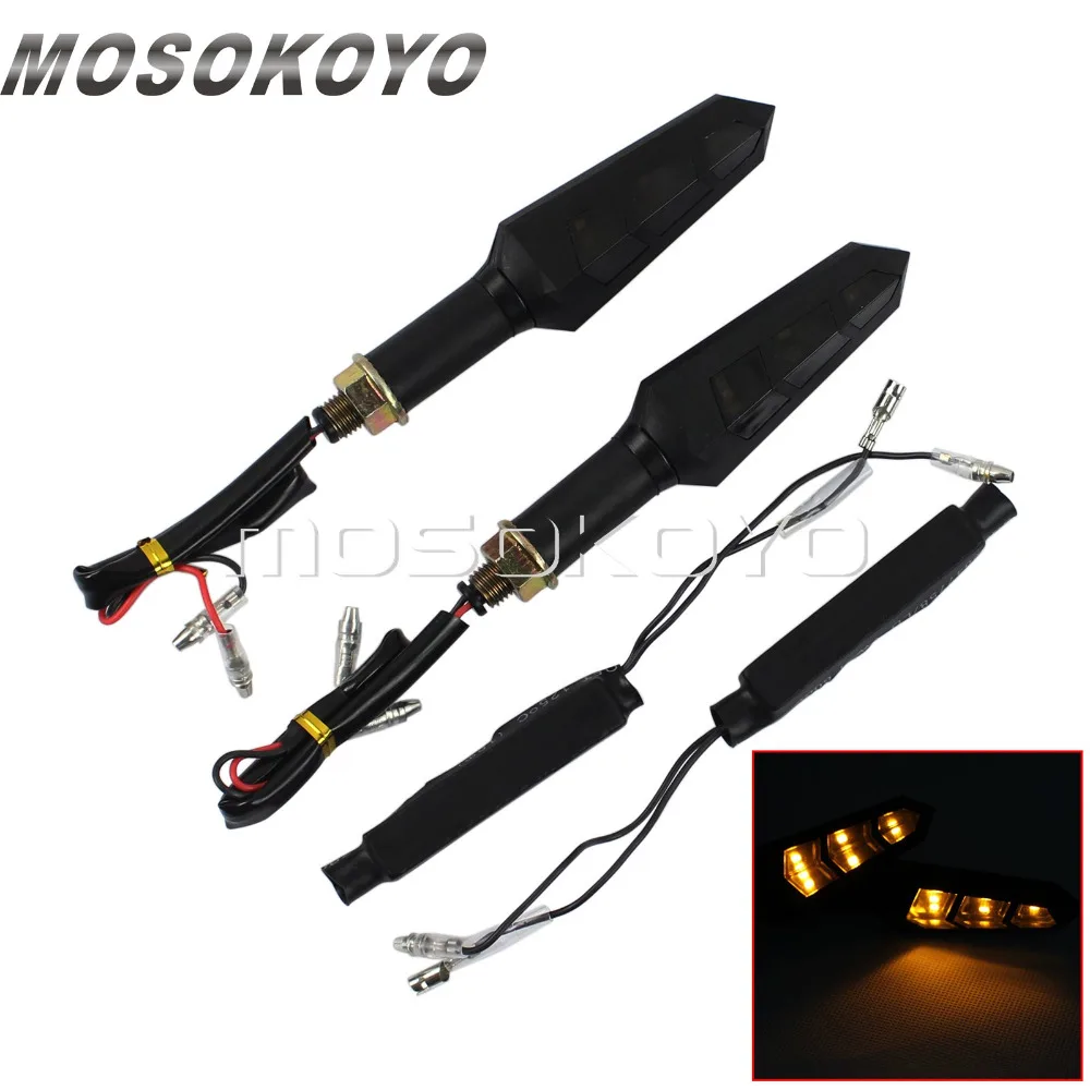 

1 Pair Sequential Turn Signal Light Flowing Indicator Flasher Lights Blinker Lamp w/ Resistor for Honda Suzuki Yamaha Kawasaki