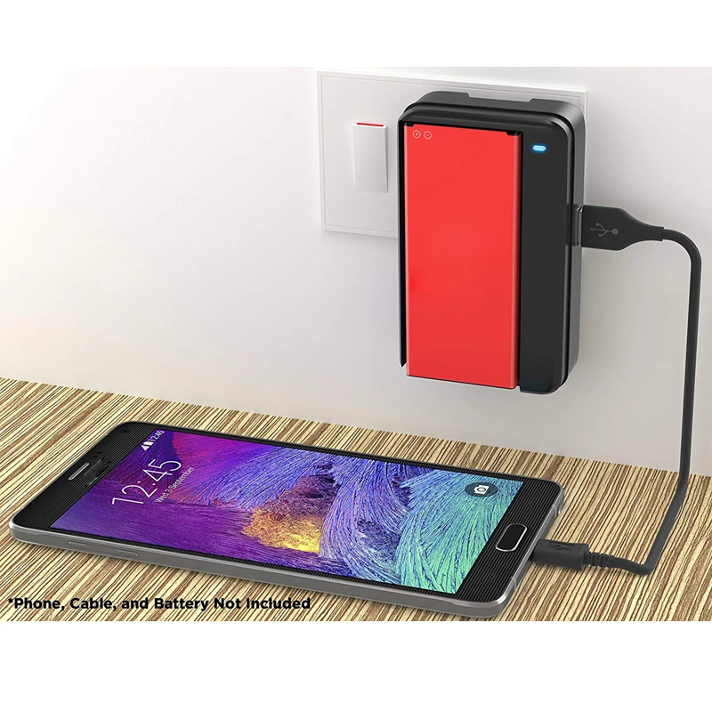 Зарядное устройство для Samsung Galaxy Note 4 с usb портом и складной вилкой черного