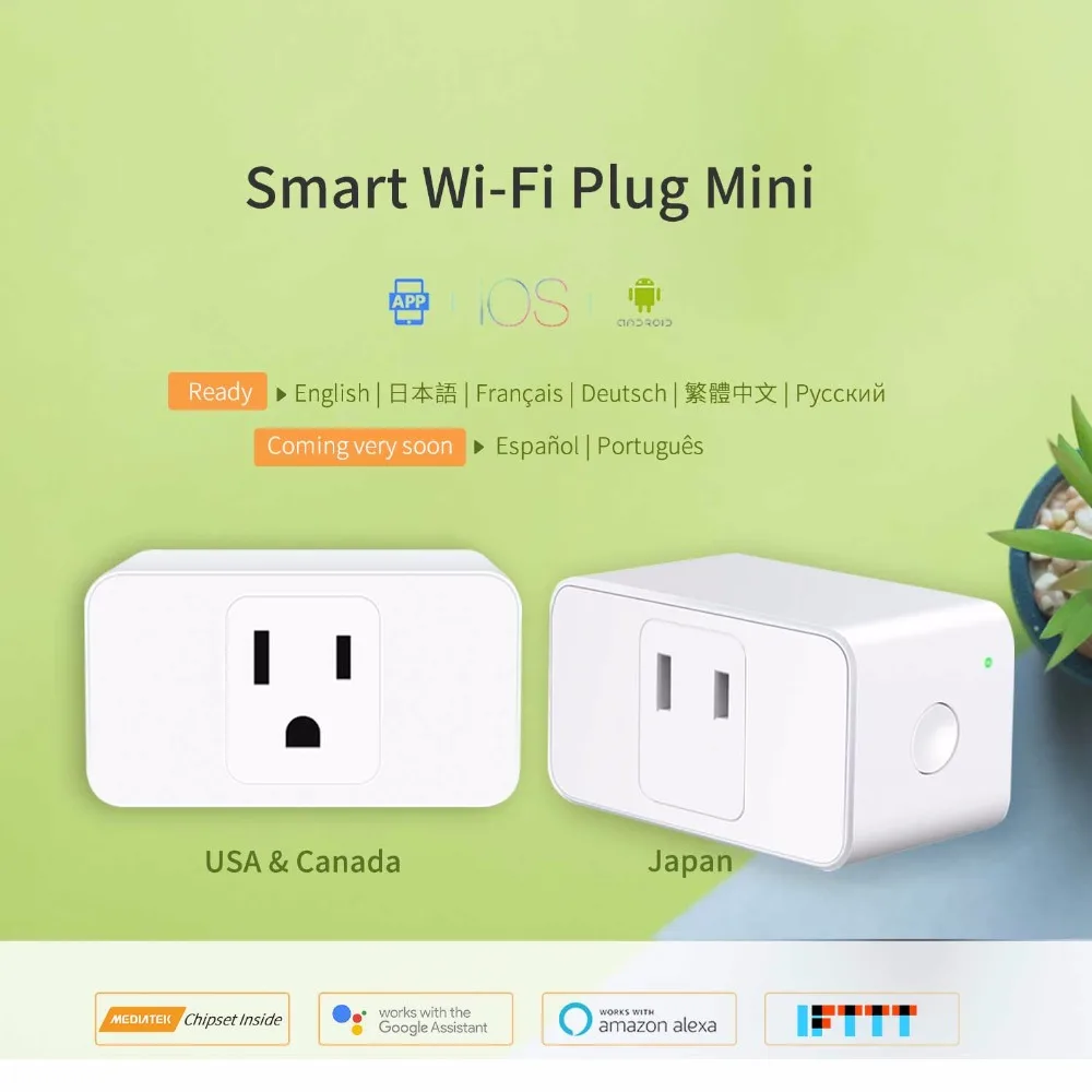 Smart WiFi Plug Mini поддержка Amazon Alexa и Google Assistant IFTTT дистанционное управление через