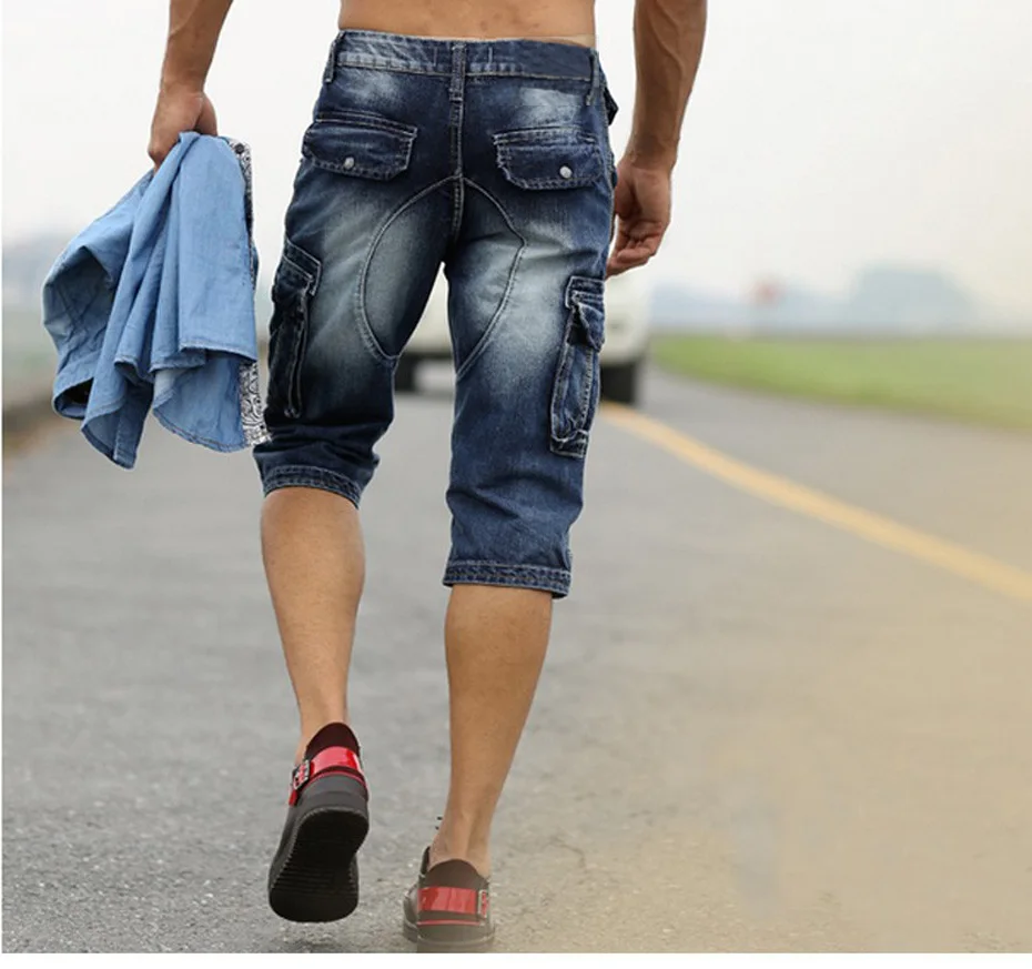 Мужские бриджи, бермуды Homme мужские модные шорты потертые джинсовые короткие мужские джинсовые шорты Homme