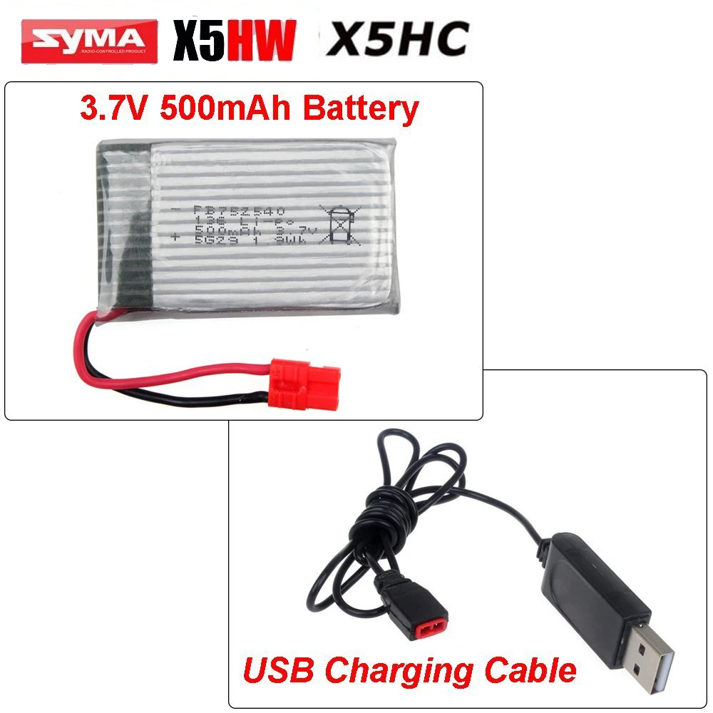 Syma X5HW X5HC 1 FPV Wifi RC Квадрокоптер Дрон шт. 3 7 в 500 мАч литий полимерный аккумулятор +