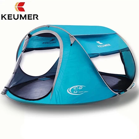 Light blue Кемпинговая палатка тент открытый 3-4persons Автоматическая скорость открытый метательный всплывающий ветрозащитный водонепроницаемый пляжный кемпинговый тент большой - Цвет: Light blue