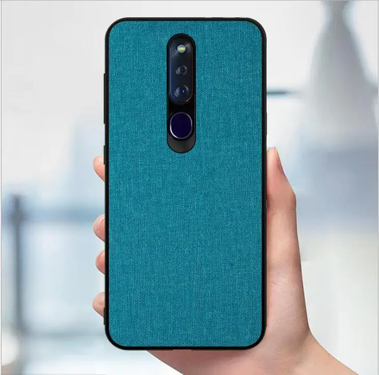 Для oppo f11 pro чехол ткань Жесткий ПК роскошная ретро кожа мягкий TPU край полное