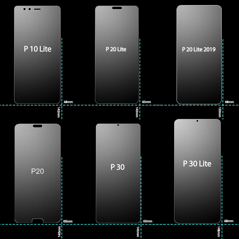 2 шт. закаленное стекло для Huawei P30 Lite Защитное легкое P20 Pro защита экрана|Защитные