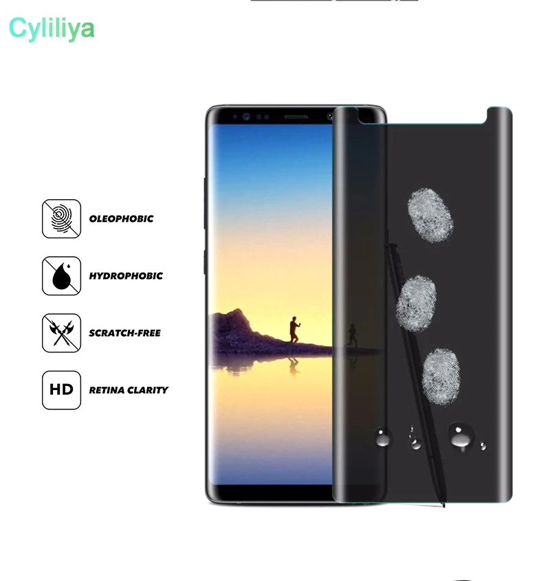 Изогнутое закаленное стекло для защиты экрана Samsung S8 S9 Plus Note 8 S7 edge в розничной