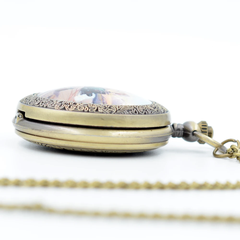 Винтажные Ретро британские паровой поезд двигатель купол кварцевые карманные