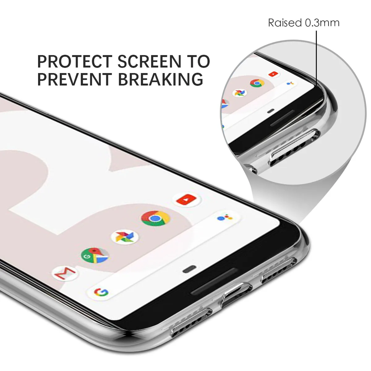 Для Google Pixel 3 XL чехол тонкий мягкий прозрачный ТПУ противоударный защитный