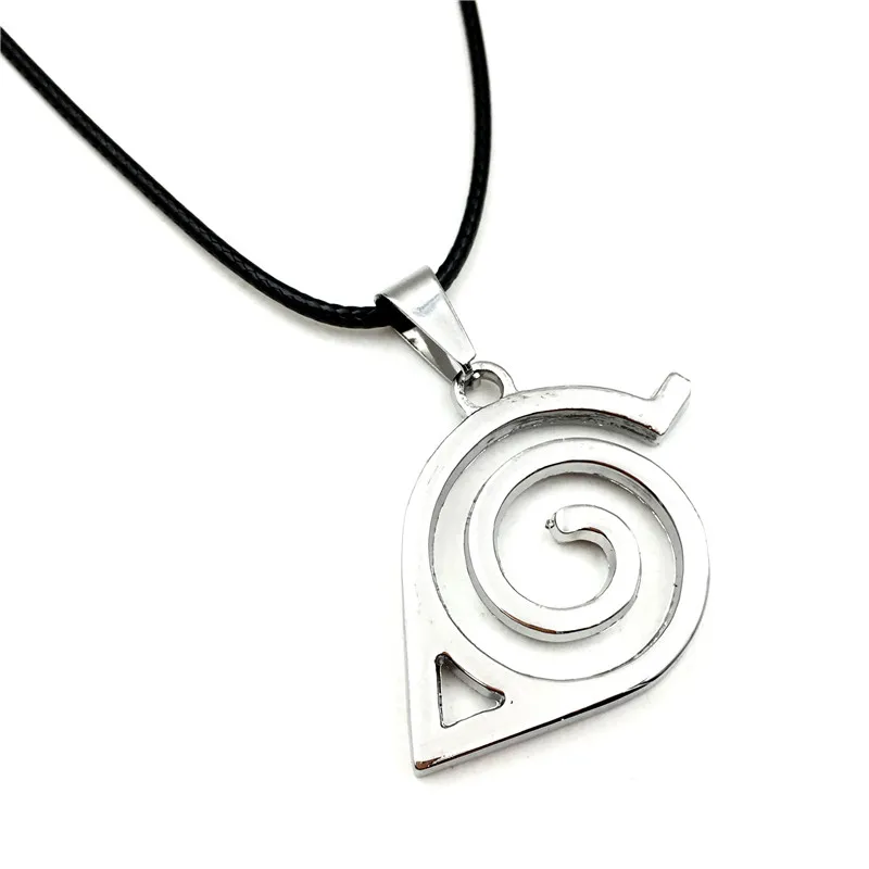 Оптовая продажа 10 шт./лот аниме ювелирные изделия по Наруто с логотипом konoha подвеска ожерелье веревкой цепь