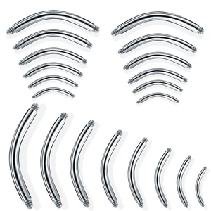 Штанга для пирсинга пупка, стержень из стали для бровей, Сменные аксессуары для пирсинга, 100 шт.лот, 14G 16G