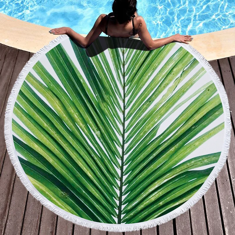 Lannidaa летнее Тропическое круглое пляжное полотенце с принтом Большое банное для