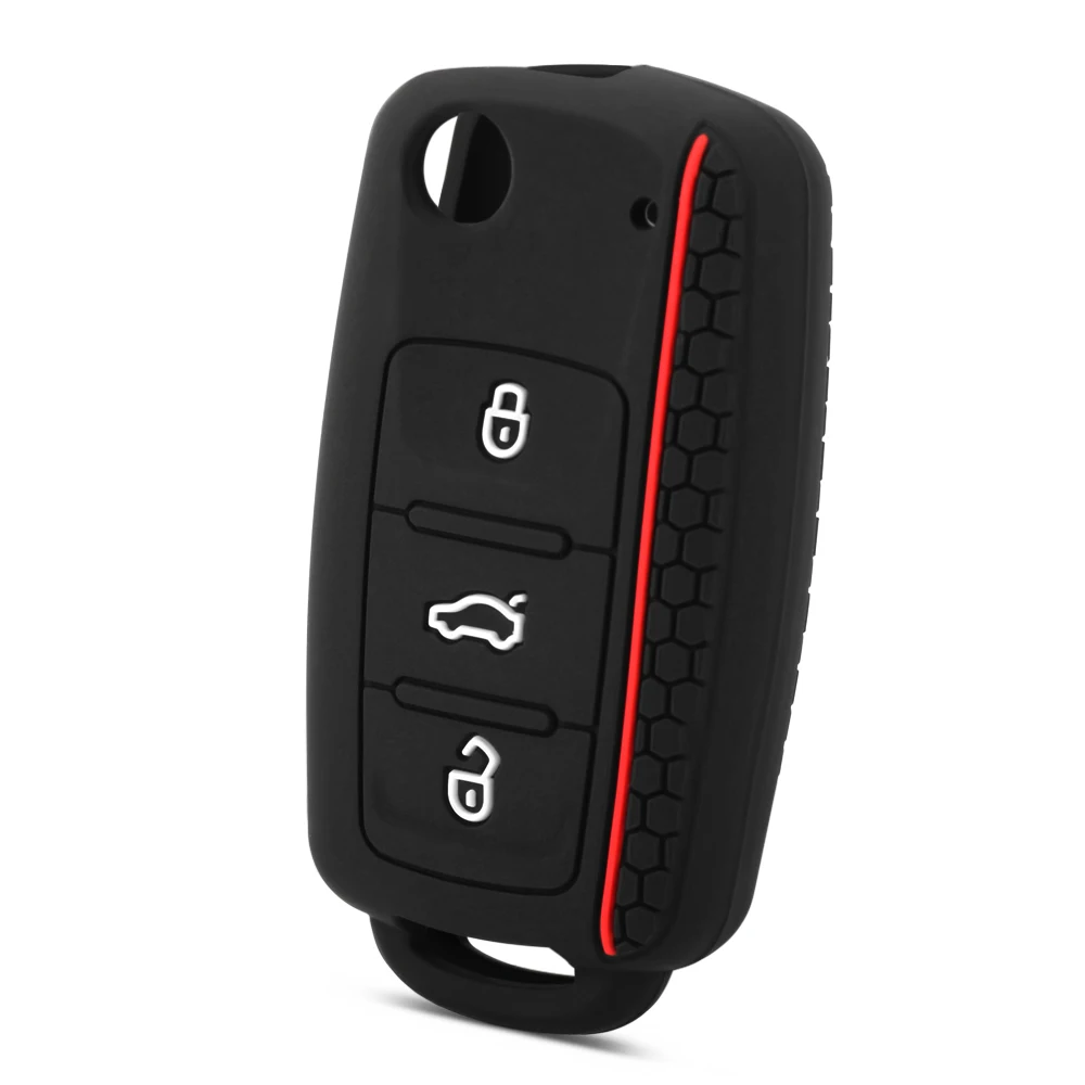 Силиконовый чехол для автомобильного ключа VW Golf Bora Jetta POLO GOLF 5 6 Passat Skoda Octavia A5 Fabia SEAT