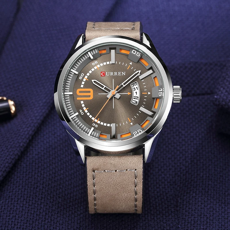Curren Роскошные брендовые для мужчин повседневное спортивные часы Кожаные мужские