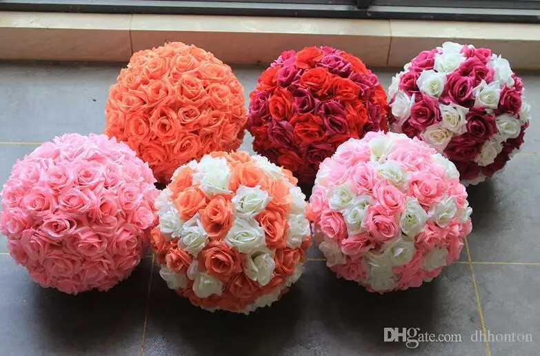 

12 Inch Wedding silk Pomander Kissing Ball flower ball decorate flower artificial flower for wedding garden market decoration