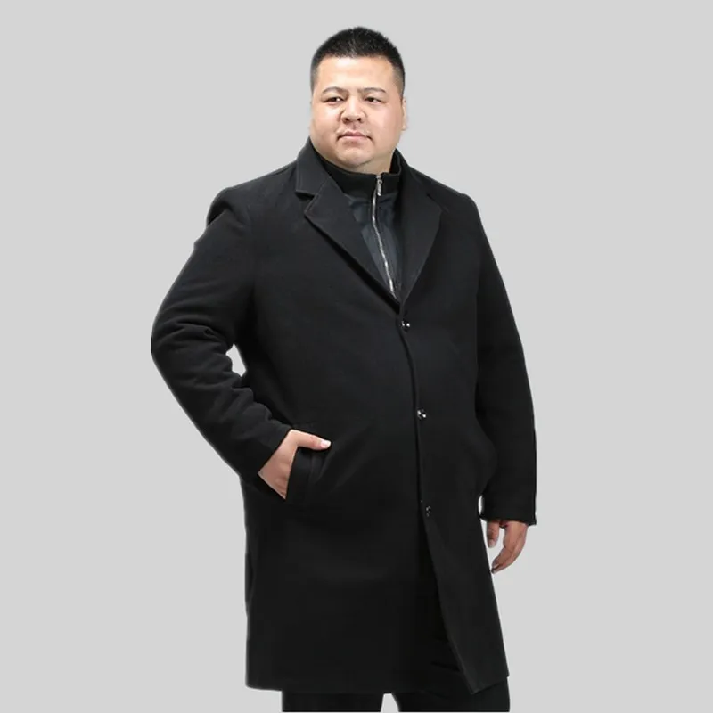 Большие размеры 8XL 7XL Для мужчин Шерсть Пальто и куртки зимние кашемировые куртка