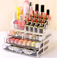 1pc Acrylic 3 Layer 4 Drawer Makeup Organizer Storage Box For Cosmetic Jewelry Display Rangement Maquill Color Clear