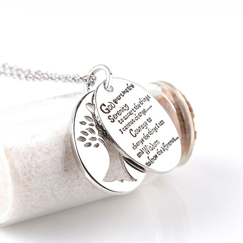 Ожерелье с подвеской в виде таблицы надписью на английском языке|tree of life|necklace