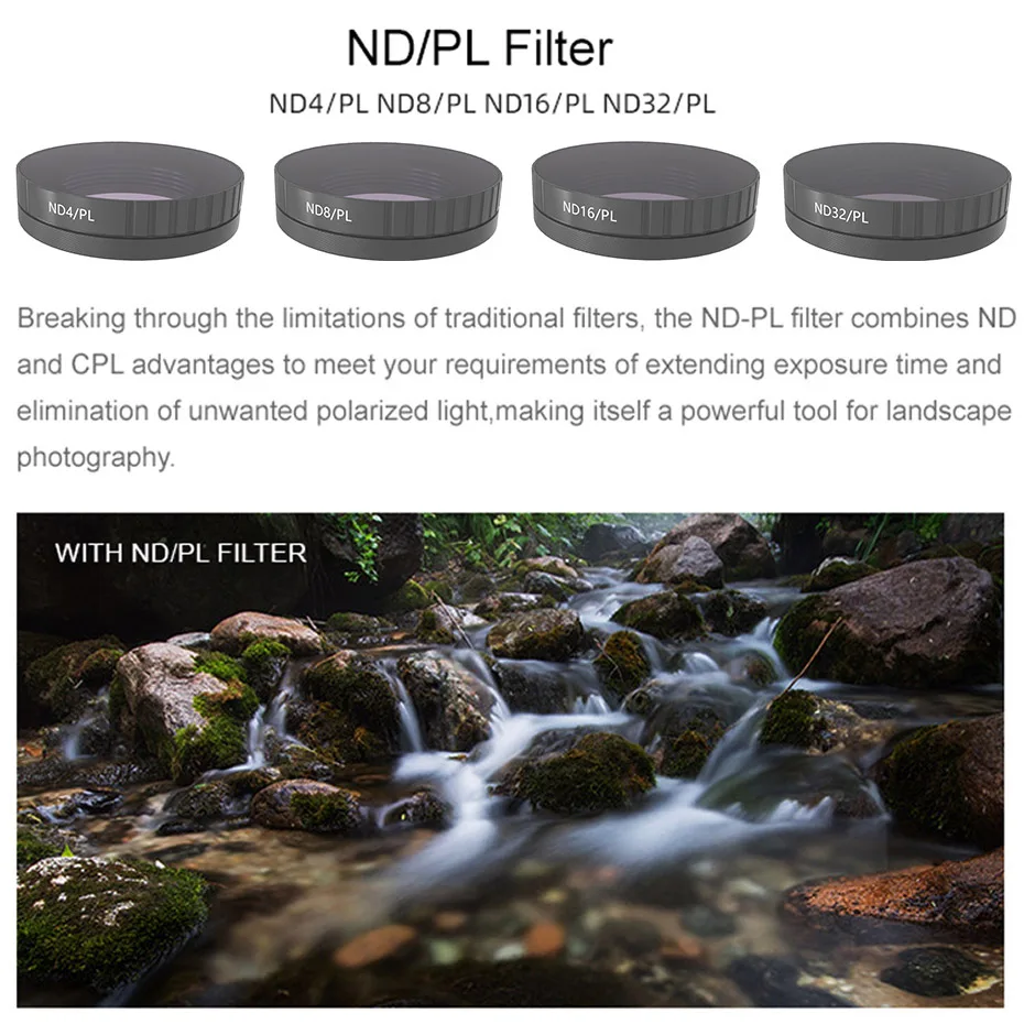 Фильтр для спортивной камеры FOTOFLY поляризационный CPL/UV/STAR/ND 4 8 16 32 PL регулируемые