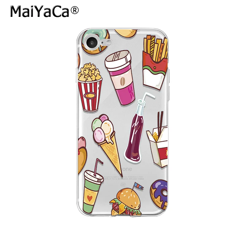 Мягкий высококачественный чехол для телефона MaiYaCa Food Donut Ice Cream Pizza Coffee из ТПУ iPhone X