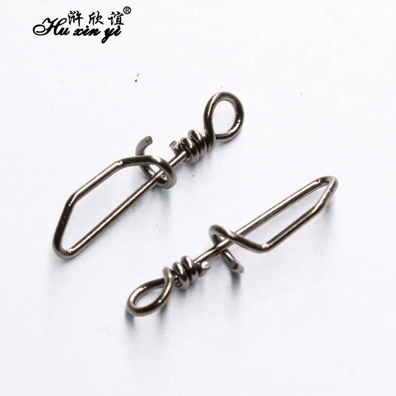 

HXY PCS100 SIZE(6# to 12#) Stainless Steel Lure Connector Rotary T-shape Squid Snap Safety Pin Fishing Swivels Accessories