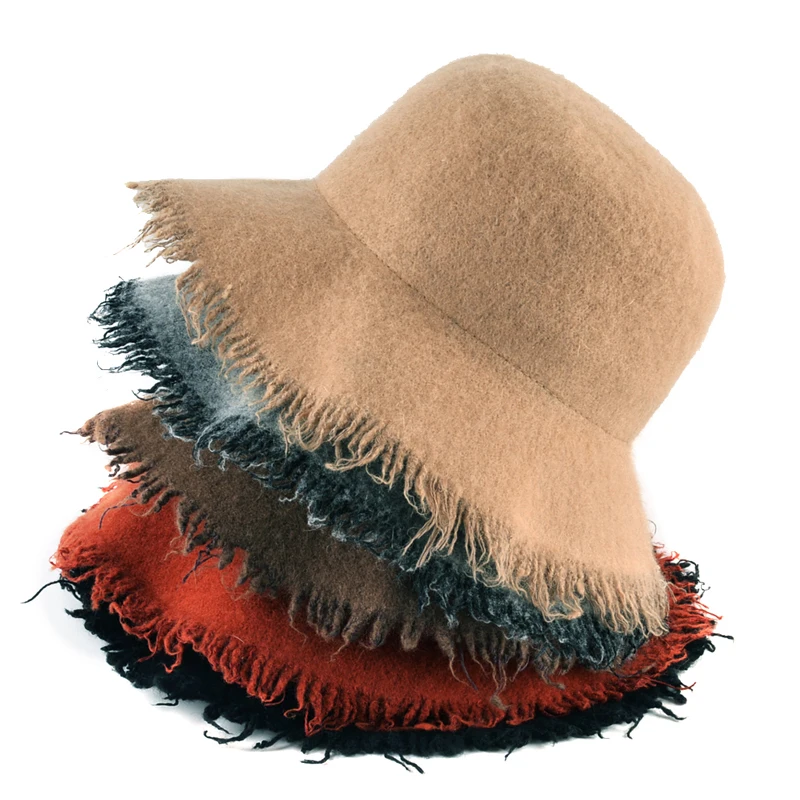 2017 Зима флоппи Шапки Женская Осенняя шерстяная Шляпка женская Повседневная