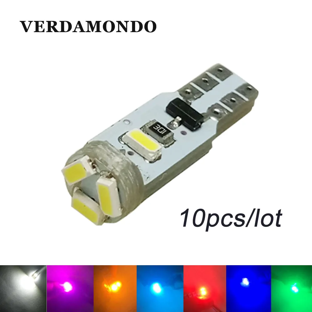 10 шт. T5 3020 1206 3014 5SMD Canbus без ошибок LED автомобиль светодиодный светильник Интерьер