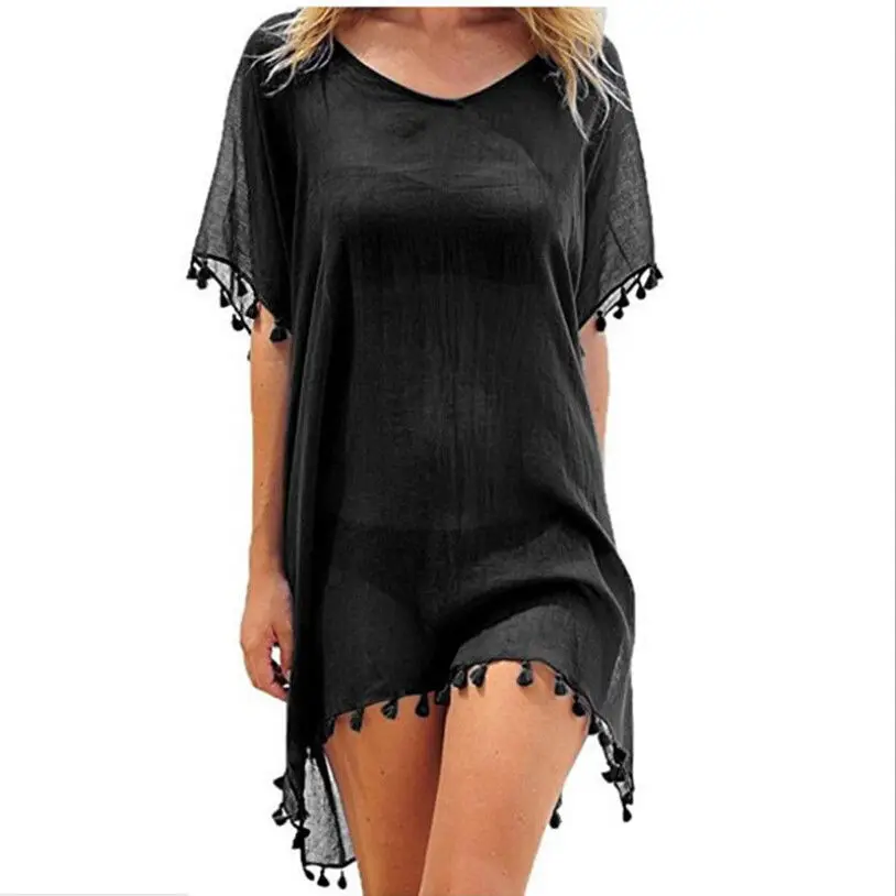 Женский летний купальник бикини пляжная одежда накидка Женская свободная мини