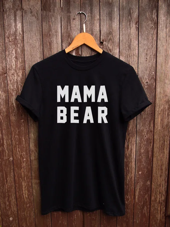 Футболка женская с круглым вырезом модный смешной топ надписью MAMA BEAR для девочек