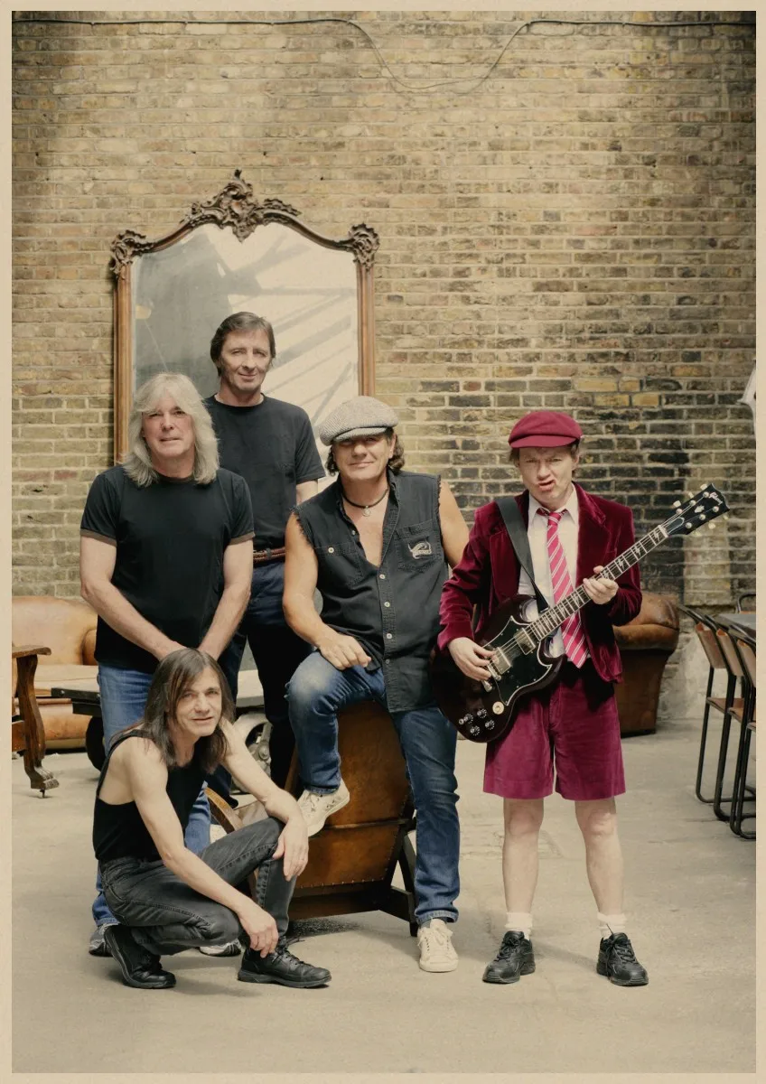 Плакат ACDC австралийская рок-группа ACDC Malcolm Angus ретро крафт-бумага плакат настенный стикер Гостиная Бар домашний паб кафе Декор A1 - Цвет: 15