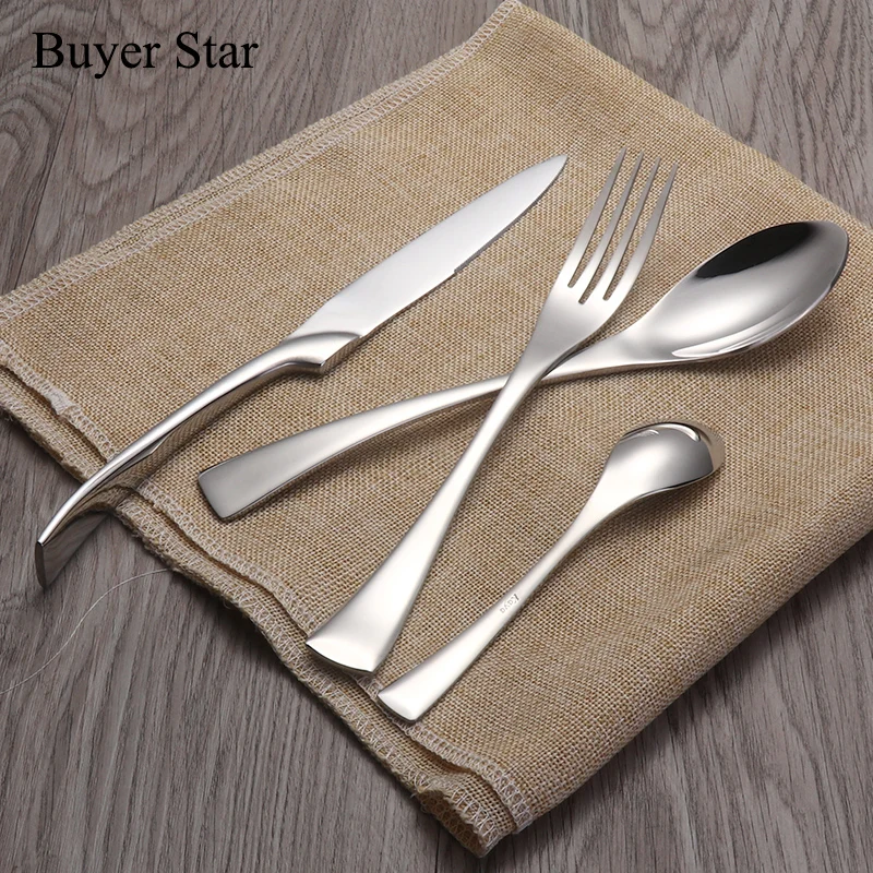 Набор столовых приборов из нержавеющей стали 24 шт./компл. зеркальная