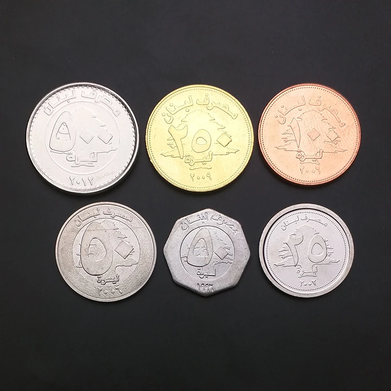 Набор 6 шт. Lebanon Coins Set edition Asia 100% настоящая и оригинальная монета для коллекции