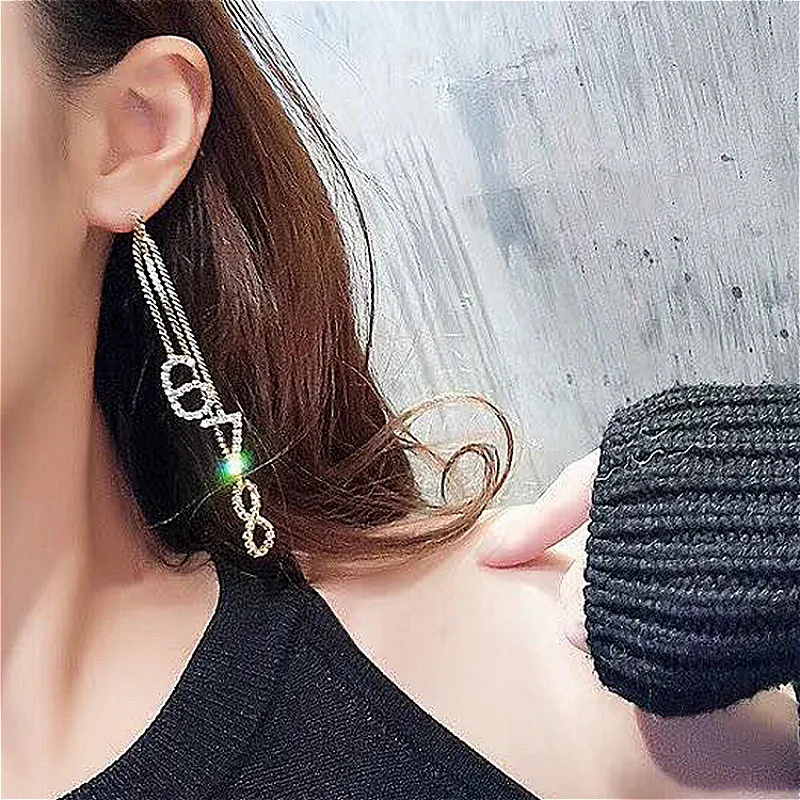 Nihaojewelry личность цифровой кисточкой Серьги каблук 10 см длинной цепи для Женщины