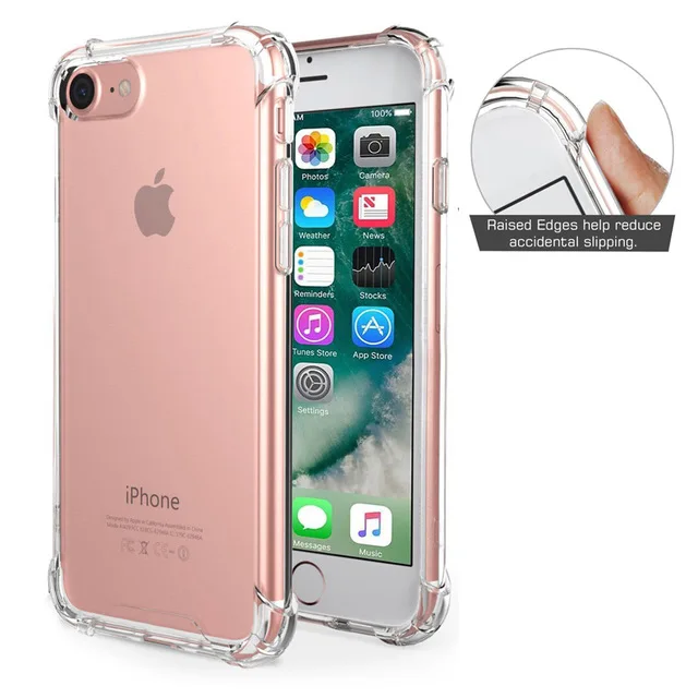 10 шт./для iPhone 7 Plus 6 S плюс анти шок Knock Мягкий силиконовый чехол для Ясно гель ТПУ
