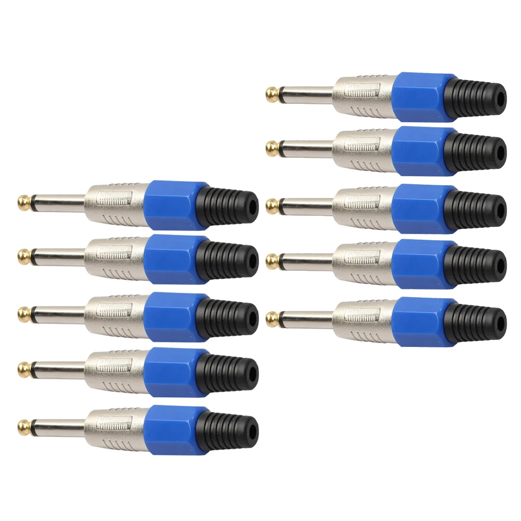 10 шт. 6 35 мм моно разъем для XLR 3Pin Jack микрофон спикер кабельный гитары миксер