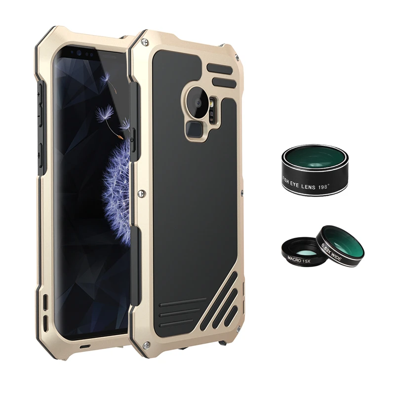 Чехол для фото фотографа для samsung Galaxy S9 S9plus S8 S8Plus S7Egde Lover Touring аксессуары рыбий глаз широкоугольный макрообъектив - Цвет: Gold
