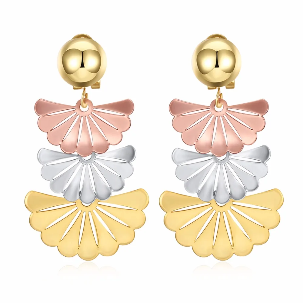 Новое поступление романтичные женские серьги в форме веера серьги-капли большие