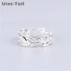 Кольцо Uini-Tail, открытое из стерлингового серебра 925 пробы, с ажурными листьями
