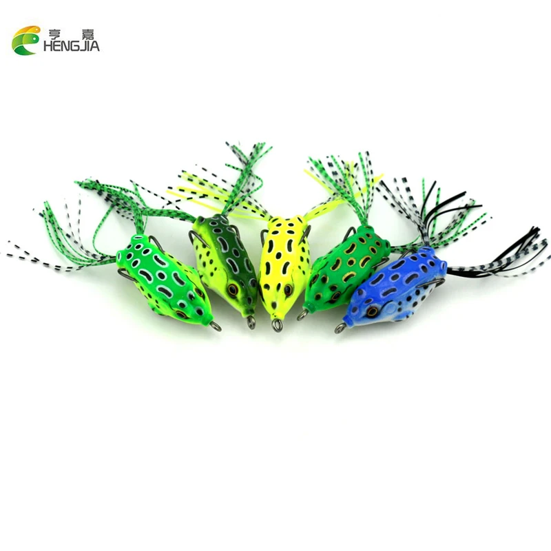 

5Pcs Frog Fishing Lure 55mm 8.2g Mini Soft Baits Hollow Rubber Lures Isca Artificial Para Pesca for Snakehead Pike Fishing