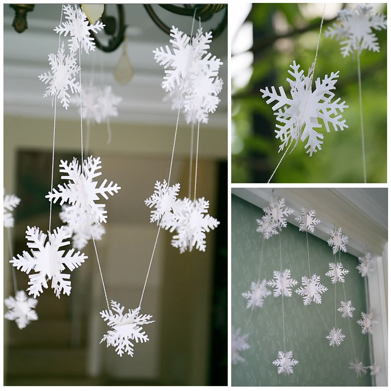 3 м Замороженные вечерние принадлежности серебряная Бумажная гирлянда в форме