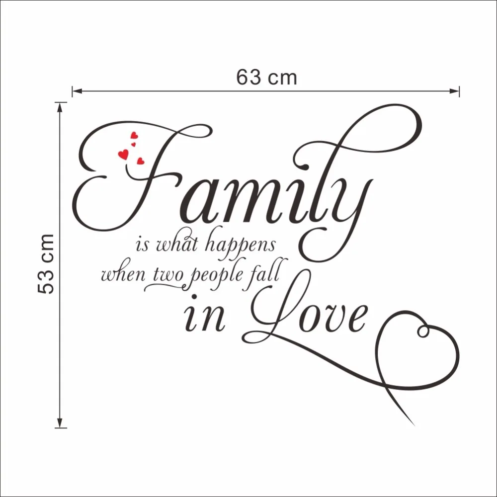 

Family love 2017 NEW Bedroom Living Room Backdrop Removable Waterproof Vinyl decoration wall sticker