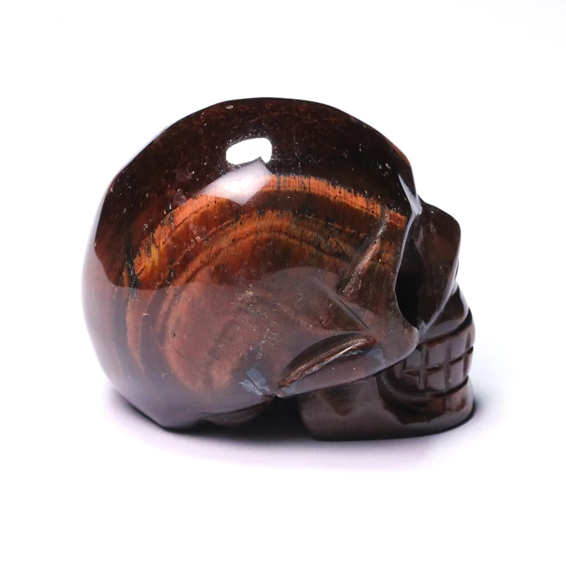 2-дюймовый красный тигровый глаз камень Череп статуэтка ручной работы