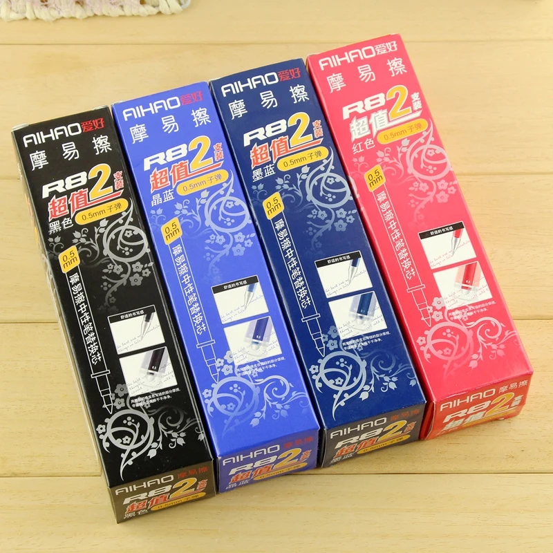 40 шт./лот Aihao R8 0 5 мм стираемые гелевые стержни для ручек синие черные темно-синие