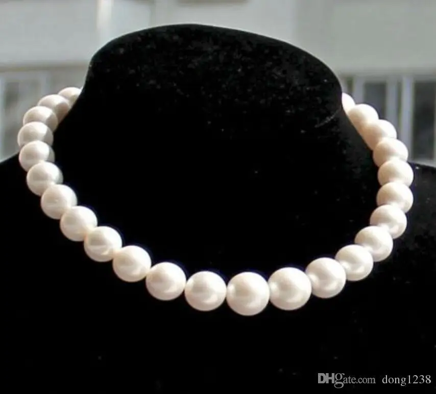 

charming AAA 18" 12-13mm real natural south sea white pearl necklace gold CLASP>>> free shipping