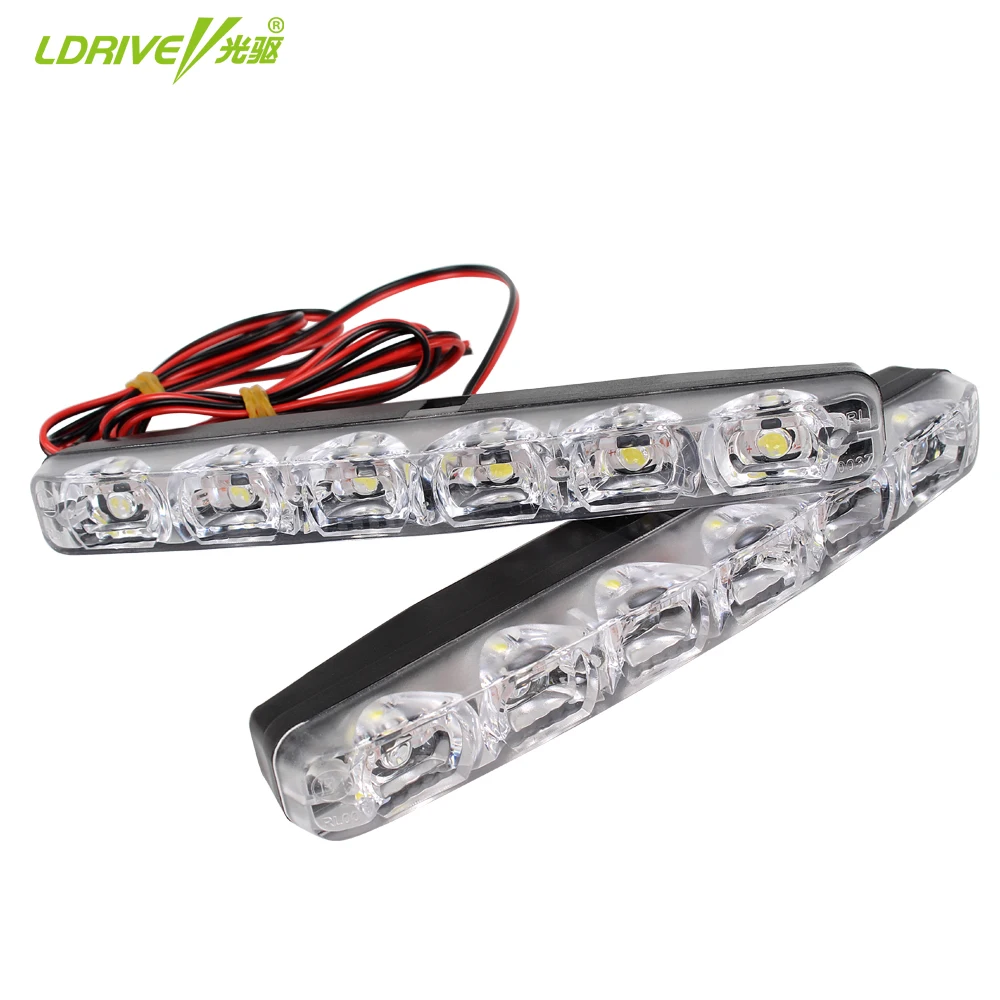 LDRIVE 2 шт. супер яркий DC 12V COB светодиодный светильник белые дневные ходовые огни DRL
