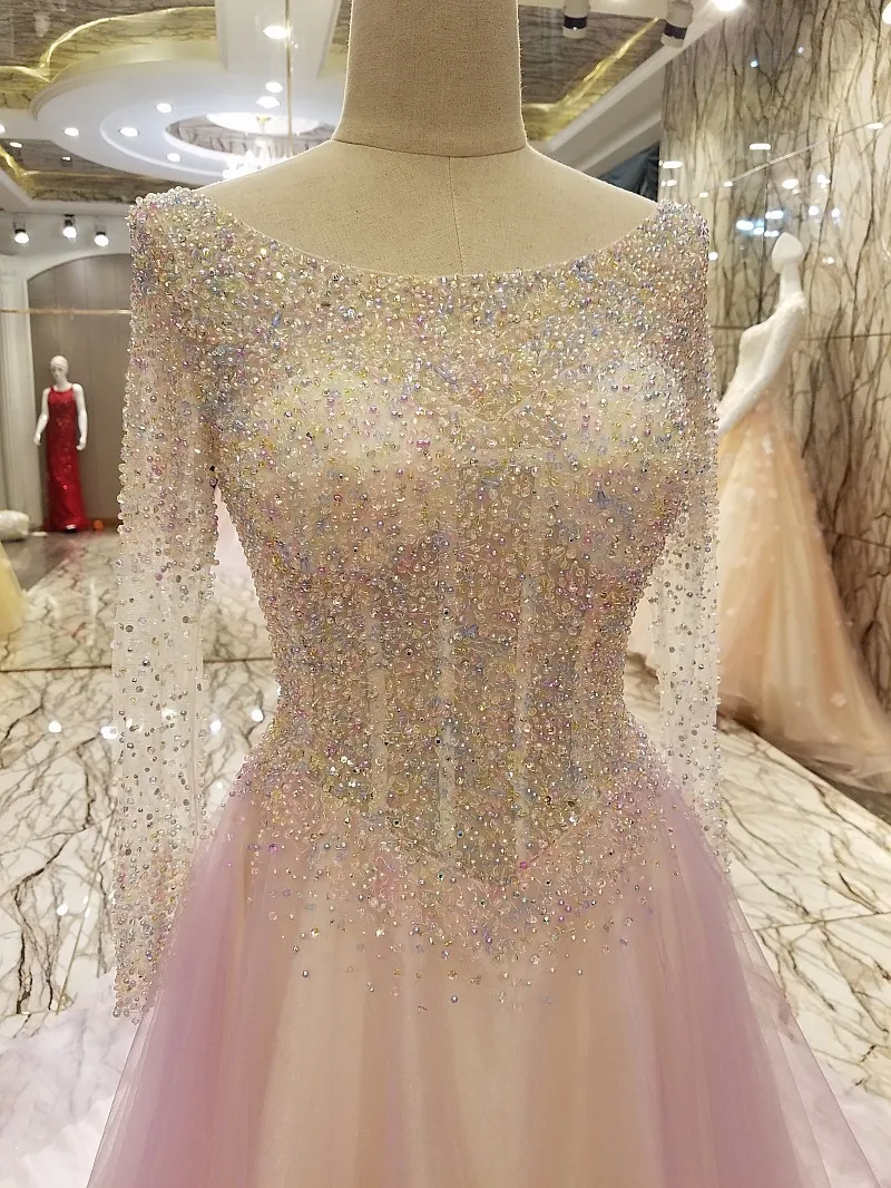 Блестящие вечерние платья Длинные 2018 корсет с бисером сзади топ длинными