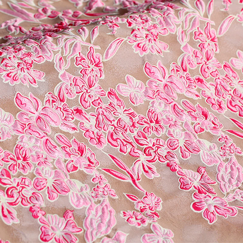 19 Spring Summer New 153cm Wide Three-dimensional Jacquard Fabric For Women Dress Polyester Nylon Cloth DIY Sewing SALE Hot | Дом и сад