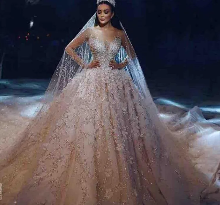 Роскошное свадебное платье Vestido De Noiva мусульманское бальное одежда с длинным